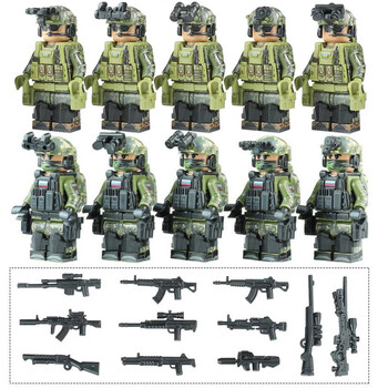 军事俄军特种兵配ak武器装备乐高积木人仔男孩子拼装玩具礼物 俄乌