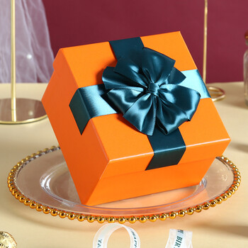 盒大容量装箱礼物盒纸箱子男友礼品盒生日超大号超大正方形橙色盒墨绿