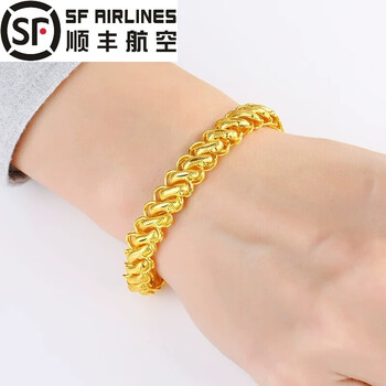 黄金双龙头手链足金999实心 泰国霸气四方龙骨手链男士真金龙鳞送老公