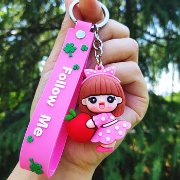 婕茵桐庙会地摊旅游纪念品超萌可爱水果女孩公主背包挂饰汽车钥匙扣