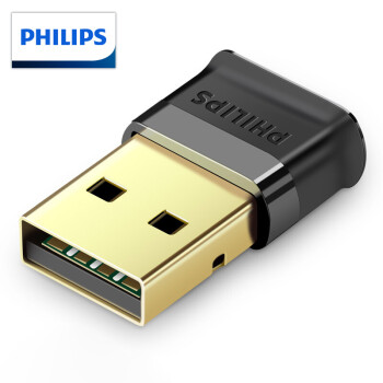 飞利浦(PHILIPS)USB蓝牙适配器4.0版 笔记本台式电脑手机耳机无线蓝牙音箱接收音频发射器 黑色