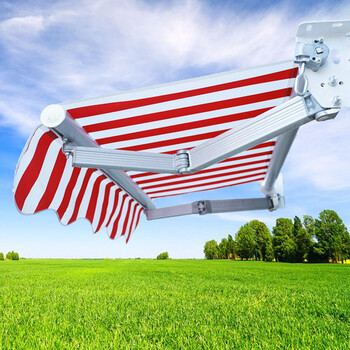 遮阳篷折叠伸缩式电动雨棚屋檐手摇铝合金家用庭院门面户外遮阳伞 靠