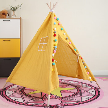糜岚儿童手绘帐篷绘画diy涂鸦手工户外活动宝宝公主游戏屋三角小帐篷