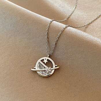亦伈高级感气质星球钛钢项链轻奢小众星星吊坠夏季新款气质锁骨链批发