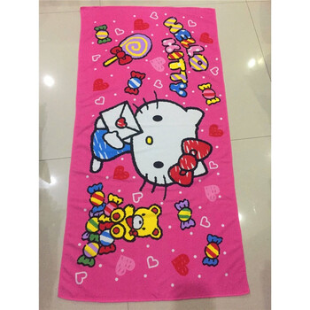 哆啦a梦浴巾卡通浴巾家用哆啦a梦kitty猫儿童成人大浴巾男女通用 红色