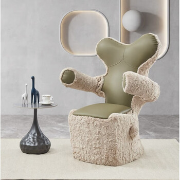 抱抱椅男女友拥抱椅毛绒意式简约设计师艺术抱抱单人椅休闲沙发 淡