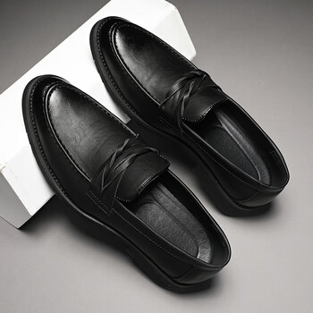 百丽男士小皮鞋男青年韩版冬季加绒棉鞋商务休闲潮流发黑色主图款39