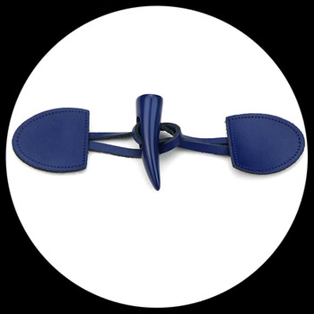 文宜天牛角扣皮扣对扣衣服纽扣大衣风衣对搭扣扣子装饰辅料配件 蓝色