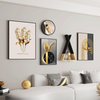 客厅装饰画现代简约沙发背景墙挂画大气电视后墙上的墙面组合壁画北欧