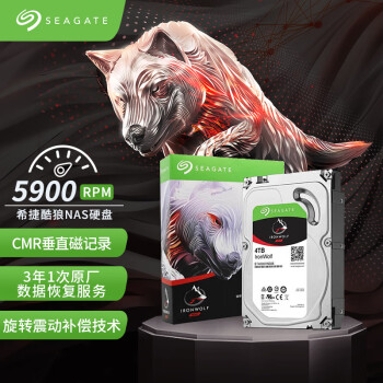 ϣ(Seagate) NASӲ 4TB 64MB 5900ת CMRֱ 洢 SATA ԭݻָ ϣݿ ST4000VN008