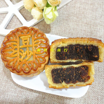 如题山新鲜赣南豆沙伍仁月饼传统手工广式果仁馅江西赣州中秋月饼4个