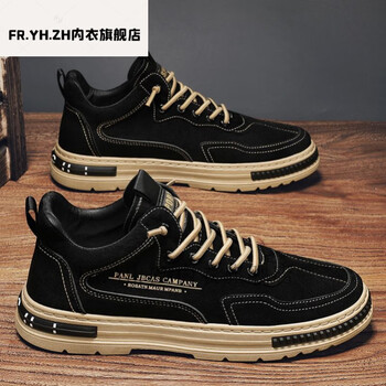 fryhzh英伦班纳男鞋秋冬休闲时尚马丁靴飞行员鞋子男士工装板鞋g33e