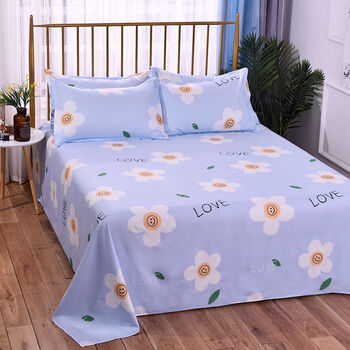 咔喵kamiao水洗棉床单单件学生宿舍单人加厚榻榻米被单床单双人太阳花