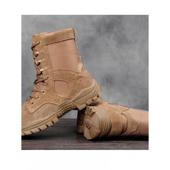 浩烈男2021棕色新式作战靴男春秋高帮作训鞋登山鞋战术户外耐磨陆战靴