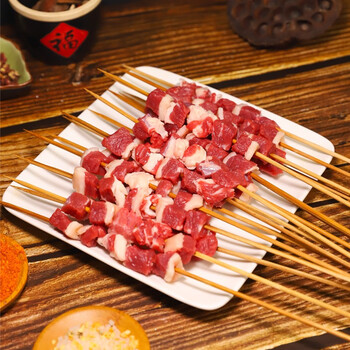 伊聚德宁夏黄牛肉生鲜牛肉串牛腩串大块原切肉串新鲜牛肉烧烤食材半