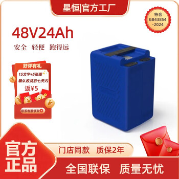 星恒超锂S7-48V24Ah-G款锂电池新国标雅迪爱玛台铃绿源电动车原装电池 48V24Ah锂电池品字口 保3年  无充电器
