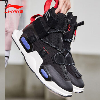 中国李宁2019春夏季新款纽约时装周重燃悟道2ace休闲鞋黑色高帮运动鞋