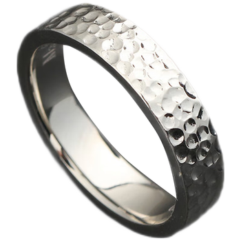 思达意古法传承手工锤纹戒指 pt950铂金白金实心男女士素圈复古时尚