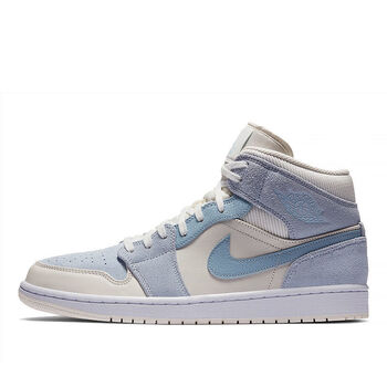 灯芯绒 中帮篮球鞋男女同款 da4666-100ajaj 纯原aj1 mid-灰蓝 小巴黎