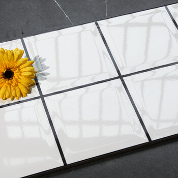 小米瓷砖北欧小白砖300x600面包砖格子厨房卫生间墙砖亮光白8格c36007