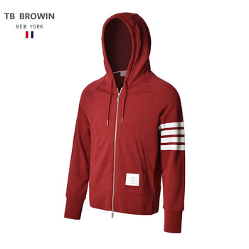 tbbrowintb兔年转运188新年衣服本命年红色外套tb连帽卫衣男女同款四