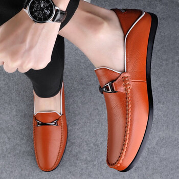 斐克公牛fikebull新款真皮小皮鞋男豆豆鞋英伦套脚商务休闲皮鞋一脚蹬