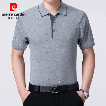 皮尔卡丹爸爸短袖半袖男夏4050岁冰丝中年人宽松翻领中老年tpolo衫