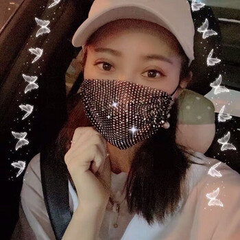 口罩抖音网红同款口罩女高颜值炸街个性时尚漂亮防晒水钻面罩洋气口罩