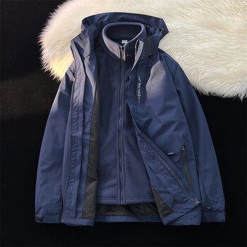 牧唯加绒加厚冲锋衣男秋冬季三合一可拆卸防水外套男情侣潮流潮牌衣服