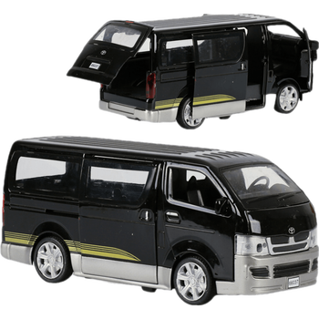 132风田海狮j警车款救护合金面包车回力玩具盒装68047黑色大巴车