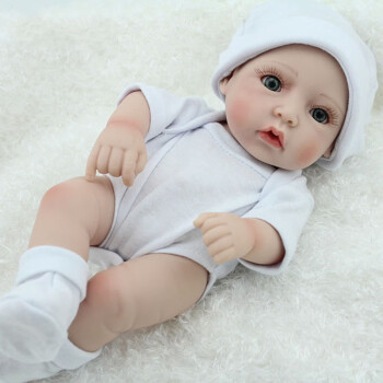 仿真重生婴儿洋娃娃全软硅胶可入水洗澡娃娃儿童玩具女孩礼物白衣女孩