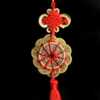 手工编制铜十帝梅花钱铜钱挂件五帝六帝钱铜钱挂件捷狸唯 梅花开yun