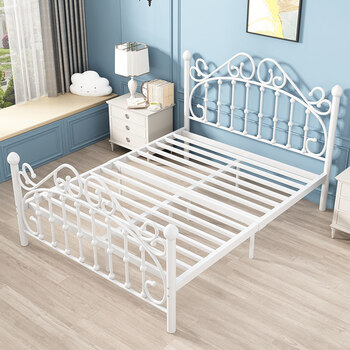 8 主卧床 欧式铁艺床现代简约单人床网红公主床小户型单人床铁架床