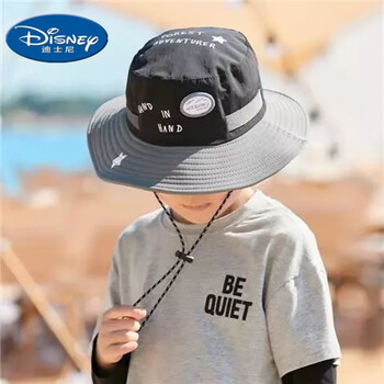 迪士尼儿童渔夫帽夏季遮阳防晒男女孩户外旅游登山露营防紫外线牛仔