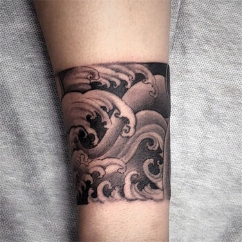 纹身贴防水男女遮疤浮世绘花臂手臂原创手环般若臂环纹身贴男潮 07款