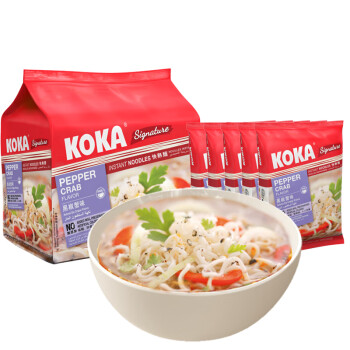 KOKA 可口方便面 黑椒蟹肉味快熟泡面 85g*5 新加坡进口