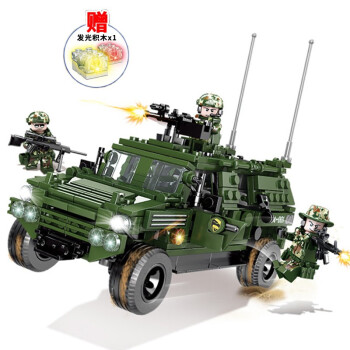 开智（KAZI）军事大型主战坦克飞机航母拼装积木模型摆件儿童玩具男孩生日礼物 84070东风新猛士装甲车