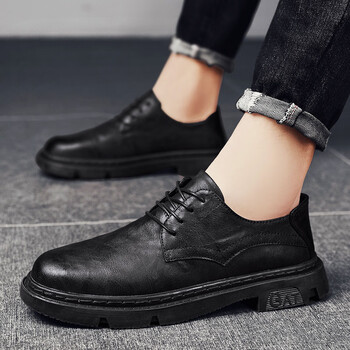 courageknight复古男士低帮马丁靴防水软面皮秋季男鞋潮流休闲皮鞋男