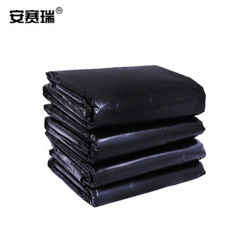 安赛瑞 工业垃圾袋 12302 90×110cm 黑色加厚平口垃圾袋 （50个/包）