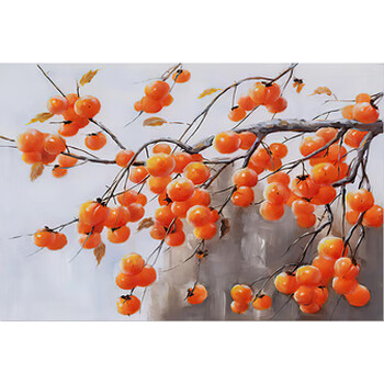 阿尤布自粘贴事事如意横版柿子装饰画客厅走廊壁画餐厅民宿挂画贴画 4