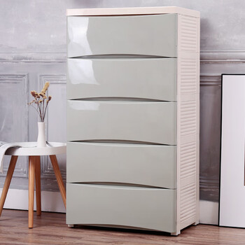 收纳柜子宝宝衣柜多层储物柜自由组合整理箱五斗柜y灰绿色全大抽屉3层