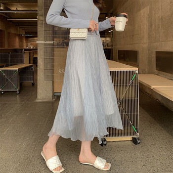 白纱裙不规则纱裙半身裙女夏季小个子高腰显瘦a字仙女裙感气质半裙