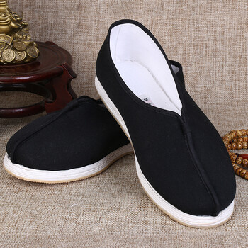 老北京布鞋男士千层底僧鞋春秋中国风一脚蹬懒人老头鞋罗汉居士鞋黑僧