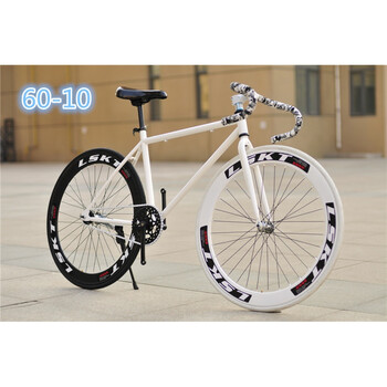 死飞自行车实心胎羊角把弯把莱斯凯死飞自行车男女学生款士倒刹倒骑封