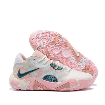 迈鱼保罗乔治6代篮球鞋男子全pg6战靴耐磨防滑减震透气运动鞋 粉白 39