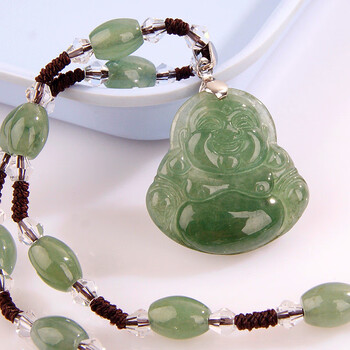 笑佛弥勒佛挂件玉石佛公配玉佛老凤凰 玉佛珠项链