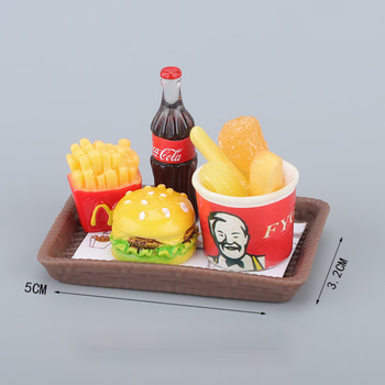微缩食玩娃娃迷你汉堡薯条全家桶饮料模型儿童玩具场景仿真全家桶套餐