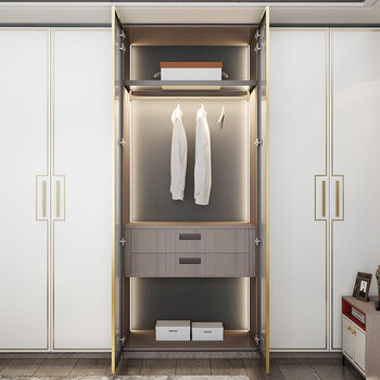 志邦全屋定制整装定制连体大衣柜衣帽间平开门掩门衣柜床头柜玻门高柜