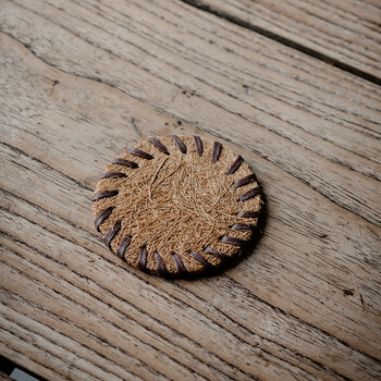 天然椰丝杯垫椰棕特色茶垫鬃毛垫茶具养壶垫棕毛编织隔热垫 8cm椰丝垫