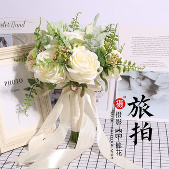手捧花结婚中式婚礼新娘捧花婚纱摄影道具仿真红玫瑰外景秀禾服手捧花高端牡丹 图片价格品牌报价 京东